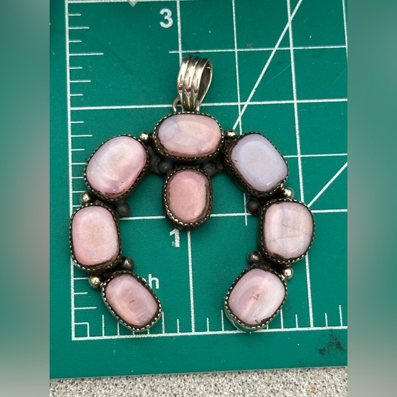 Pink opal naja southwestern sterling silver statement pendant - Picture 7 of 7